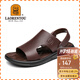 老人頭（LAORENTOU）涼鞋男夏季頭層牛皮透氣沙灘百搭休閑鞋涼拖鞋男鞋子 10965 棕 40