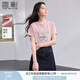 香影蝴蝶印花t恤女短袖2025夏季新款超好看亮鉆圓領粉色減齡上衣 粉色 L 165/88A/110-125斤