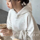 女童秋裝衛(wèi)衣2025新款春秋女大童蝴蝶結(jié)洋氣兒童上衣女孩連帽秋季 灰白色衛(wèi)衣 160
