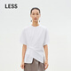 LESS【周迅同款】夏褶皺捏褶棉質(zhì)圓領(lǐng)設計感短袖T恤女2P4111950 103冷白 M