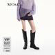 MO&Co.裙褲酷辣工裝風(fēng)解構(gòu)低腰小A字棉質(zhì)牛仔短裙短褲摩安珂 紫芋色 M 27
