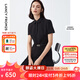 朗姿【尖貨補(bǔ)單】黑白色顯瘦輕禮服襯衫連衣裙女夏新款復(fù)古小黑裙裙子 黑色 M 160/80A