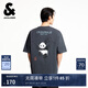 杰克·瓊斯（JACK&JONES）男裝25年棉質涼感短袖T恤男士夏季潮流寬松卡通熊貓印花半袖t恤 E44黑砂色 寬松版，卡碼拍小 XL 185