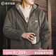 馬登工裝 J141仿羊羔絨連帽夾克男冬季加絨保暖棉衣重磅帆布棉服外套 深綠色 （寬松偏大） XL