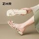 ZHR女鞋夏季外穿粗跟涼拖鞋女氣質(zhì)夾趾一腳蹬半拖女鞋 BL366 米色 37