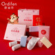 歐迪芬（Ordifen）【清倉(cāng)】?jī)?nèi)褲女中腰棉質(zhì)拼款盒裝3條內(nèi)褲+襪子/內(nèi)褲3條裝XK2A03T 三混色2:軟玉紫+晴空藍(lán)+香蜜黃 L