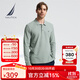 諾帝卡（NAUTICA）【單件直降】男裝春夏款全棉珠地休閑舒適長袖polo衫男KO3303 灰藍03B XL
