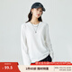 茵曼全棉純色基礎百搭長(cháng)袖白T恤女2025春秋新款舒適休閑打底衫 白色 M