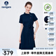 Navigare意大利小帆船短袖連衣裙女士夏季棉質(zhì)斜領(lǐng)裙子時(shí)尚顯瘦半袖a字裙 海軍藍(lán) M 碼