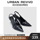 URBAN REVIVO2025春季新款女士金屬飾小貓跟空鞋UAWS50024 黑色 36