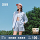 森馬套裝女中長款襯衫開叉A字短褲春純色寬松兩件套109524117001