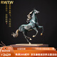 RWTW馬到成功高端黃銅馬擺件領(lǐng)導辦公室客廳博古架柜子裝飾工藝品 黃銅駿馬(黃銅+胡桃木)