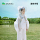 SHUKIKU兒童雨衣幼兒園小學(xué)生防霉親膚雨衣戶外雨披透明款趣味字母L碼