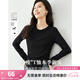 梵希蔓春秋打底衫可外穿2024新款黑白內(nèi)搭長(zhǎng)袖t恤女修身收腰上衣 M3289 黑色 XL