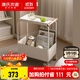 源氏木語(yǔ)收納架落地可移動(dòng)小推車(chē)簡(jiǎn)易零食架書(shū)桌旁置物閱讀架 白色收納架(500*300*660mm）