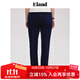 ELAND衣戀休閑褲高腰直筒修身顯瘦微彈女士長(zhǎng)褲美拉德夏季 藏青色(59)Navy S 160