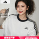 阿迪達(dá)斯 （adidas）T恤女裝 2025夏季新款運(yùn)動(dòng)服健身潮流時(shí)尚舒適透氣圓領(lǐng)短袖女 白色/純棉/三條紋/主推 L