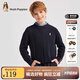 暇步士（Hush Puppies）【經(jīng)典款】童裝兒童男女大童秋季新款簡約舒適時尚百搭線衣 藏藍(lán) 150 cm