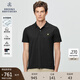 布克兄弟（BrooksBrothers）男夏季金羊刺繡珠地網(wǎng)眼修身短袖Polo衫 0004-黑色 M