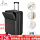 袋鼠多功能前置開口行李箱【次日達(dá)】小型可擴(kuò)展拉桿箱旅行箱加厚皮箱 前置開口 拉鏈款 /曜石黑+后置杯架 20英寸 登機(jī)箱+充電口+可擴(kuò)展