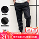 AKSERIESAK男裝復(fù)古百搭都市特工橡筋收口褲休閑褲男2112813 黑色 30
