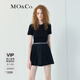 MO&Co.閃鉆標(biāo)語(yǔ)正肩修身彈力百搭T恤黑色白色美式復(fù)古時(shí)尚上衣上裝 黑色-第2批 L 170