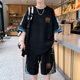 佐菲利新中式國風(fēng)短袖t恤男裝2025夏季青少年痞帥潮流冰絲休閑運(yùn)動(dòng)套裝