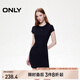 ONLY 2025春季金屬裝飾收腰捏褶短裙T恤裙連衣裙女|125161021