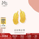 周生生七夕黃金耳釘一對 愛(ài)情密語(yǔ)羽毛 足金耳飾耳環(huán)女86820E計價(jià) 3.4克