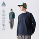 LAZY DAY TREND戶外立體裁剪撞色速干印花T恤男秋季休閑長(zhǎng)袖運(yùn)動(dòng)上衣潮 鈷月蘭 2XL