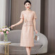 菲洛曼（FEILUOMAN）訂婚媽媽穿的衣服喜婆婆婚宴裝五一結婚禮服香檳色小個(gè)子媽媽夏季 香檳色 XL 均碼