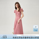 范思藍(lán)恩紅白格子約會(huì)連衣裙女2024夏季新款遮肉飛飛袖裙子12344 紅白格 M