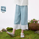 茵曼（INMAN）【萊賽爾】茵曼女童涼感牛仔七分褲2025夏季兒童中大童寬松休閑褲 淺牛仔藍 170