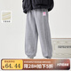 茵曼（INMAN）女童加絨褲子愛(ài)心標章2024冬季兒童中大童奧粒絨保暖休閑長(cháng)褲 花灰色 150