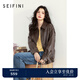 詩凡黎（'SEIFINI）詩凡黎甜酷風(fēng)棕色皮衣2025年春新款復(fù)古機(jī)車帥氣顯瘦夾克短款外套 棕色 L