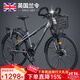 蘭令油剎長(cháng)途旅行車(chē)自行車(chē)成人男鋁合金蝴蝶把川藏線(xiàn)專(zhuān)業(yè)變速單車(chē) 消光灰【升級油剎/可鎖前叉/鋁合金車(chē)架】 27.5寸【700C*32C】 27速