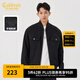 卡賓男裝 牛仔夾克2023秋新款潮流寬松外套休閑棒球服街頭青年H 煤黑色01 L (175) 50