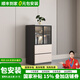 愛沐歌【包安裝】實木電視柜落地茶幾組合客廳2025新款儲物柜電視機柜 0.6m【玻璃矮柜】
