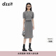 DZZIT【明星同款】地素針織衫2024秋季新款挑洞鏤空工藝上衣女 中灰色 XS