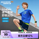 Skechers斯凱奇速干透氣男女童夏季寬松t恤短袖短褲兒童運動套裝P225K018 公主藍(lán)/007G 160