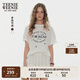 Teenie Weenie小熊T恤女2025年夏季新款松弛感休閑花朵刺繡圓領(lǐng)短袖T恤女 象牙白 L