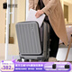 翻譯官登機箱電腦行李箱空機長(cháng)箱男女商務(wù)側開(kāi)大容量旅行密碼拉桿 深灰站立式前開(kāi) 20英寸 大容量登機箱
