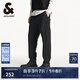 杰克·瓊斯（JACK&JONES）男裝春夏褲子簡約舒適純色立體剪裁保暖休閑褲男薄絨高彈戶外男褲 E40 黑色 M （175)