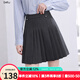betu女裝2025秋季新款半身裙學院風A字百褶裙百搭短裙裙子2508T65 深灰 S