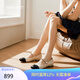 NINE WEST/玖熙法式仙女風(fēng)瑪麗珍鞋平底女單鞋NF459001KK黑/米白 35