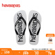 havaianas哈唯納Logomania男士兩用拖鞋外穿沙灘人字拖情侶款涼拖 1069-白黑色 41-42 巴西碼