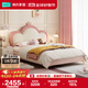 林氏家居兒童床女孩臥室皇冠云朵公主床新款女童真皮床1.5米x2米床TBC024