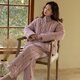 ZUMASHL睡衣女秋冬季三層夾棉2025新款加絨加厚保暖套裝冬天可外穿家居服 S83730#燈芯絨夾棉-小紫 L 【建議120-140斤穿】