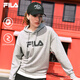 FILA 斐樂斐護(hù)科技|官方情侶款連帽衛(wèi)衣2025秋季新款休閑寬松針織長袖 卡地亞花灰-MG L 175/96A/L