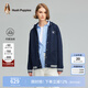 Hush Puppies【懶人系列】暇步士女裝冬新款美式休閑學院減齡加絨連帽外套 196深藍 XL